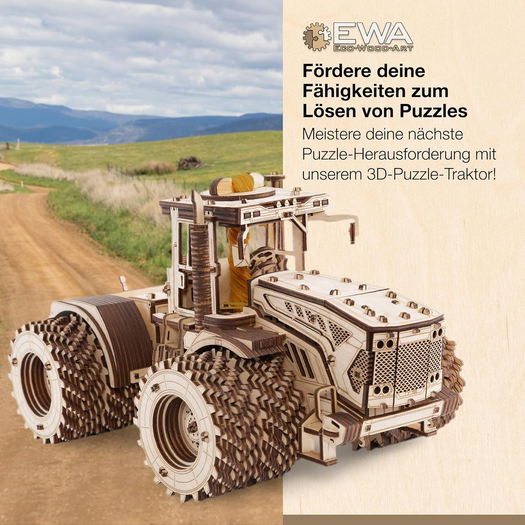 KIROVETS K-7M Three-Dimensional Mechanical Tractor-Puzzle for Adults and Teenagers-Collection Without Glue-596 Details, Colour Nature