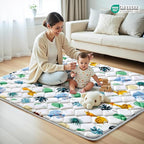 Baby Play Mats for Floor, 71x59 Playpen Mat for Babies, Extra Thicker & Soft Floor Crawling Mat, Foldable Non-Slip Playmat Cushioned for Infants Toddlers, Cute Animal Design