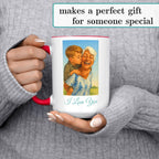Personalized Coffee Mug, Custom Photo Caricature Gift, Funny Customized Coffee Gift for Men & Women, Custom Mugs with Pictures, Red 15oz Customized Ceramic Tea Cup