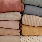 mushie Extra Soft Muslin Fitted MINI Crib Sheet | 24"x 38" (Blush)