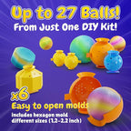 BFB DIY Super Bouncy Balls Kit - Make Your Own Ball Science Kits, Crystal Powder Girls & Boys Crafts Set, Multi-Colored Glow in the Dark DIY Kids Projects - DIY Bouncy Ball Kit Crafts for Boys & Girls