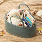 Diaper Caddy Organizer, Empty Gift Basket for Newborn Essentials, Baby Storage Basket, Stylish Gift Bag for Baby Shower, Boys and Girls – Large, Sage Green