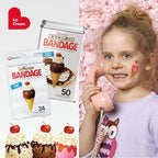 BioSwiss Bandages, Ice Cream Shaped Self Adhesive Bandage, Latex Free Sterile Wound Care, Fun First Aid Kit Supplies for Kids, 24 Count