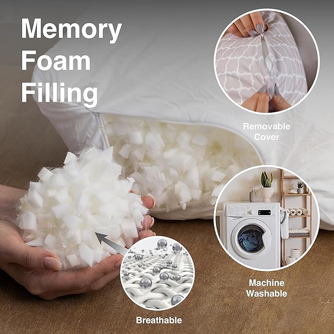 Pharmedoc Body Pillow, Pregnancy Pillows, Side Sleeper Pillow, Long, Memory Foam Pillow, Arabesque