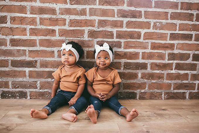 Baby Bling Bows - Newborn to Little Baby Girl Bows, 3PK CLASSIC KNOT Nylon Super Soft Stretchy Toddler Headbands, Perfect Hair Accessories Head Bands for Infant Kids, Made in the USA