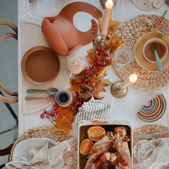 mushie Flatware Fork and Spoon Set For Kids | Made in Denmark (Smoke)