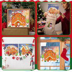 LINAYE 48PCS Make A Gingerbread House Stickers, Christmas Crafts for Kids, Gingerbread House Craft Stickers, 24 Finished Products