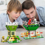 PicassoTiles 102pc Magnet Tile Building Block Ninja & Troop Theme Double Sided Printings 2in1 with 8 Character Figures Magnetic Tiles Construction Playset Fine Motor Skill STEM Educational Age3+ PTQ02