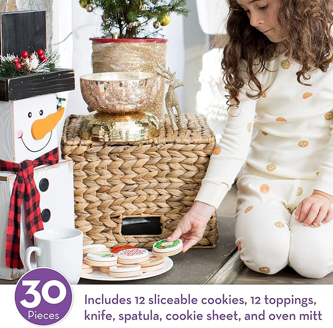 Melissa & Doug Slice and Bake Wooden Christmas Cookie Play Food Set