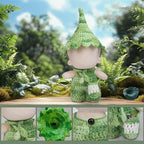 Clothes for 17cm Doll - Handmade Crochet Elf Clothing Accessories with Jumpsuit and hat and Crossbody Bag Compatible 15cm ＆ 17cm Dolls Dress Up (Green)