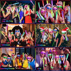 148 PCS Glow in the Dark Party Supplies, 16 Fiber Optic Wands, 14 LED Glasses, 100 Glow Sticks and 18 LED Hair Clips Fiber Optic for Neon Party, Wedding, Birthday, Concert, New Year