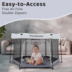 Pamo Babe Baby Playpen with Sun Protection Canopy - Indoor & Outdoor Play Yard for Babies and Toddlers - Baby Tent with Zipper Door