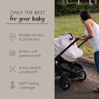 Milk Snob Original 5-in-1 Cover - Added Privacy for Breastfeeding, Baby Car Seat, Carrier, Stroller, High Chair, Shopping Cart, Lounger Canopy - Newborn Essentials, Nursing Top, Herringbone