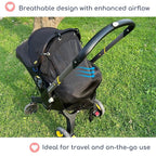 Stroller Sun Shade - Universal UV Protection Cover for Strollers Sunshade with See Through, Clip-On Sun Blocker, Sun Shield for Baby, Breathable Adjustable Fit, Full Coverage, M Black