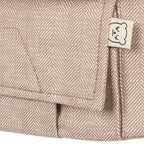 Baby Tula Linen Panel Free-to-Grow Baby Carrier - Adjustable, Comfortable, Newborn to Toddler Carrier - Ergonomic Fit for 7lbs to 45lbs - Plant-Based Fabric - Back & Front Carry Options - Sand (Tan)