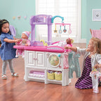 Step2 Love & Care Deluxe Baby Doll Nursery Playset for Kids, Compact Changing Station & Crib, Made of Durable Plastic, Includes Toy Accessories, For Toddlers 2-6 Years Old, Pink