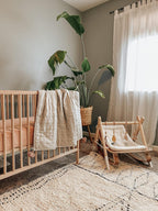 Crane Baby Fitted Sheet, Soft Cotton Fitted Sheet for Cribs and Nurseries, Beige Copper, 28”w x 52”h x 9”d