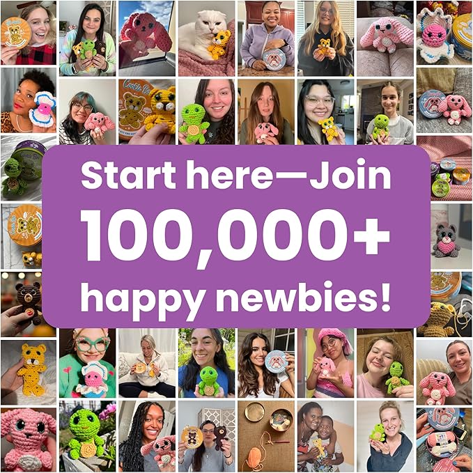 Cookie Box Crochet Kit for Beginners - Learn to Craft Amigurumi Stuffed Animals - Knitting Gift for Kids and Adults - Beginner-Friendly Yarn - Stitch-by-Stitch Video Tutorial - Koala Coal