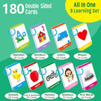 180 Toddler Learning Flashcards, Educational Tool for Preschoolers