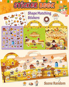 Benresive Reusable Sticker Books for Kids 2-4, Sticker Books for Toddlers 1-3 2-4, Toddler Travel Toys Activities Crafts Gifts - Thanksgiving