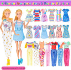 91pcs 11.5 Inch Girl Doll with Clothes, Accessories and Closet - Princess Gowns, Fashion Dresses, Outfits, Swimsuits, Shoes, Hangers - Dress Up Toys for Girls, Kids, Toddlers (Doll Included)