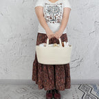 Diaper Caddy Organizer Cotton Rope Baby Basket Nursery Storage and Portable Tote Bag for Car Ideal Baby Shower Gifts and Registry Must-Have for Newborn Essentials Large beige