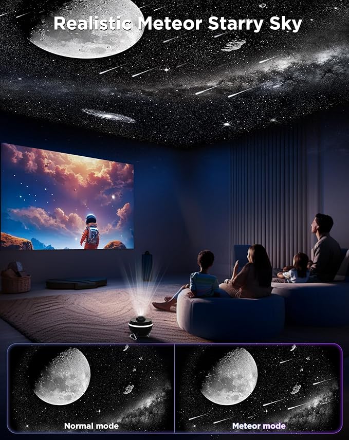 Star Projector, 13 in 1 HD Planetarium Galaxy Projector for Bedroom, Star Projector Galaxy Light with Timer, Meteor & RGB Lighting Effects, Space Night Light Projector for Kids, Adults