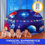 W&O Galactic Aerodome with LED Lights - Inflatable Space Fort for Kids Aged 3-12, Inflates in Seconds Creating an Immersive Galactic Experience (Fan Not Included)