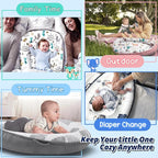 Baby Lounger - Baby Lounger for Newborn 0-24 Months, Breathable, Soft Cotton Baby Nest, Portable Infant Lounger for Home & Travel, Newborn Essentials Gift (Grey Deer)