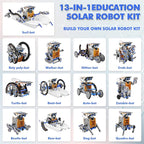 STEM 13-in-1 Education Solar Power Robots Toys for Boys Age 8-12, DIY Educational Toy Science Kits for Kids, Building Experiment Robotics Set Birthday Gifts for 8 9 10 11 12 Years Old Boys Girls Teens