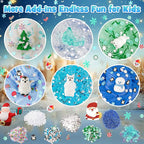 LAWOHO 6 Packs Snow Slime Kit - Butter, Clear, Water, Cloud Slimes, Fluffy Slime Making Kit for Kids with Cute Charms & Add-ins, Blue Kids Slimes Kits for Girls & Boys Birthday Christmas Easter Gifts