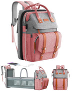 Diaper Bag Backpack with Changing Station, Large Diaper Bag, Baby Bag, Multifunctional Diaper Bag, Pinkgray