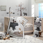 Lambs & Ivy Woodland Forest Gray/Tan Musical Baby Crib Mobile Soother Toy