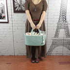 Large Baby Diaper Caddy Organizer for Girl Boy Rope Nursery Storage Bin Basket Portable Holder Tote Bag for Changing Table Car Travel Baby Shower Gifts Newborn Essentials Registry Must Have Green