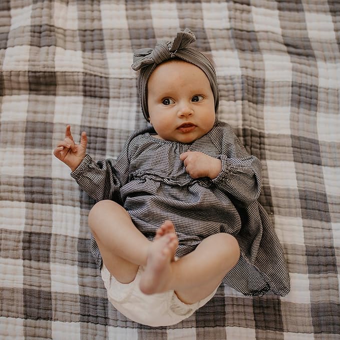 Parker Baby Cable Knit Nylon Headbands 5 Pack | Soft, Stretchy & Comfortable Bows for Girls | Adjustable, Soft to Touch & Knotted Headbands for Baby Girls | Baby Headwraps for Girls | Multiple Colors