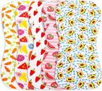 Premium 5-Pack Large Organic Cotton Burp Cloths – 3 Layers, Ultra Soft & Absorbent Burping Towel, Shoulder Towel & Hand Towel