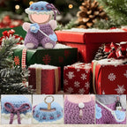 17cm Doll Clothes - Pure Handmade 17cm Doll Accessories with Crocheted Overalls, Heart Bag and Hat