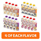 HAPPYTOT Organics Stage 4 Baby Food Pouches, Gluten Free, Super Morning Fruit & Oat Variety Pack Blend 4 Oz (Pack of 16), Amazon Exclusive