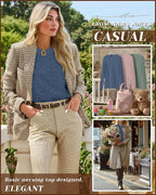 3 Pack Women's Nursing Long Sleeve Tops Breastfeeding Thermal Sweaters with Hidden Zipper Maternity Ribbed Shirts