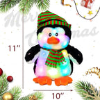 Cuteoy Light-up Singing Plush Penguin LED Musical Stuffed Animal Adjustable Volume Lullaby Plushies Birthday Christmas Toy Gifts for Kids Toddler Girls, 11"