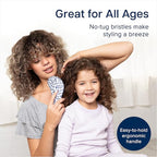 Crave Naturals Glide Thru Detangler Brush - Curly Hair Brush for Women and Kids - Wet and Dry Comb for Adults - Soft Flexible Bristles for Gentle Use - Styling Tool for Curls - Blue Cheetah