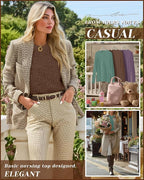 3 Pack Women's Nursing Long Sleeve Tops Breastfeeding Thermal Sweaters with Hidden Zipper Maternity Ribbed Shirts