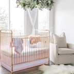 Oilo Crib Sheet, Breathable, Fitted, Turkish Cotton Jersey, 300 Thread Count, Machine Washable, Fits Standard Crib (28" x 52" x 6"), Toddler Bedding, Girl, Boy, & Neutral Nursery Design, Prim Floral