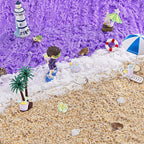 LAWOHO 6 Packs Gradient Purple Slime Kit - Cloud, Butter & Clear Slimes, Crunchy Slimes Kits for Kids with Beach Charms & Add-ins, Party Favors for Girls & Boys, 360ml Soft Non Stick Slime Making Kit