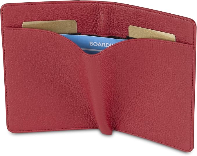 Vaultskin Leather Passport Holder, Slim RFID Blocking Travel Wallet for Men and Women, Fits Passport, Credit Cards, ID, Cash, Passport Cover Ideal Travel Accessories with Gift Box (Kensington)