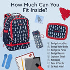 Bentgo Kids 2-in-1 Backpack & Insulated Lunch Bag - Durable 16” Backpack & Lunch Container in Unique Prints for School & Travel - Water Resistant, Padded & Large Compartments (Rocket)