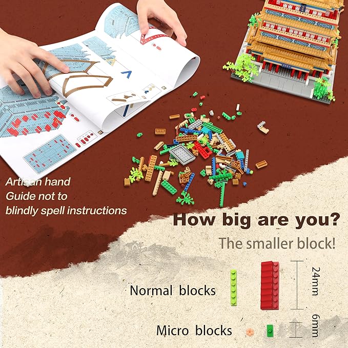 Chinese Architecture Micro Building Blocks Set Stork Tower Collectible 2196PCS Creative Toy Building Sets for Adults and Kids Age 14+