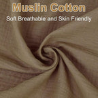 2 Pack Muslin Fitted Crib Sheets for Baby Girls & Boys-Neutral Breathable Crib Mattress Protector for Standard Crib Mattress(28"x 52")-Soft No Slip Cotton Bedding-Taupe Brown & Light Beige