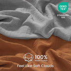 david's kids Muslin Crib Sheets for Boys Girls, 2 Pack 100% Cotton Soft Breathable Fitted Baby Sheet Set, 28x52 Inch Fits Standard Crib and Toddler Mattresses, Brown & Grey