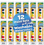 Crayola Washable Watercolor Paint Sets for Kids (12ct), Bulk Classroom Art Supplies for Preschool & Kindergarten, Classroom Learning Activities for Toddlers